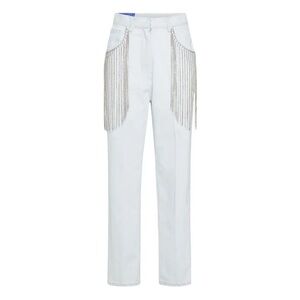 FORTE FORTE Strass Jeans with Fringe | Denim bleached